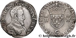 HENRY II Teston à la tête nue, 1er type 1554 Poitiers MBC+