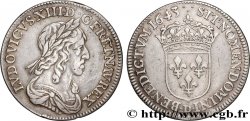 LOUIS XIII  Quart d écu, buste drapé et cuirassé (2e buste de Jean Warin) 1643 Lyon MBC