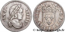 LOUIS XIV LE GRAND OU LE ROI SOLEIL Vingt-quatrième d écu à la mèche courte 1644 Paris, Monnaie du Louvre