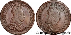 LOUIS XIV LE GRAND OU LE ROI SOLEIL Double avers du liard de cuivre 1655 et 1656 1656 Atelier indéterminé TTB