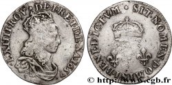 LOUIS XIV LE GRAND OU LE ROI SOLEIL Essai en argent du liard de cuivre au trois lis couronnés 1657 Paris TTB