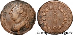 LOUIS XVI 12 deniers dit  au faisceau , type FRANÇAIS 1793 Strasbourg BC+/MBC