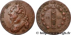 LOUIS XVI (MONARQUE CONSTITUTIONNEL)  12 deniers dit  au faisceau , type FRANCOIS 1792 Lyon