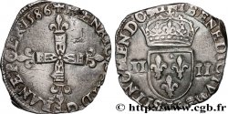 HENRY III Quart d écu, croix de face 1586 Bayonne