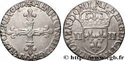 HENRY III Quart d écu, croix de face 1587 Rouen