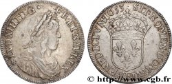 LOUIS XIV LE GRAND OU LE ROI SOLEIL Demi-écu, portrait à la mèche longue 1653 Tours