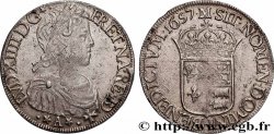 LOUIS XIV LE GRAND OU LE ROI SOLEIL Écu de Béarn, portrait à la mèche longue 1657 Morlaàs TTB+