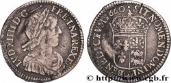 LOUIS XIV LE GRAND OU LE ROI SOLEIL Douzième d écu de Béarn, portrait à la mèche longue 1660 Pau TB+/TTB