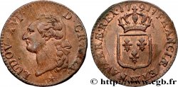 LOUIS XVI Sol dit  à l écu  1791 Lille SUP