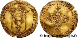LOUIS XIV  THE SUN KING  Écu d or au soleil, à la croix anillée fleurdelisée 1644 Marseille
