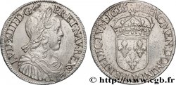 LOUIS XIV  THE SUN KING  Demi-écu, portrait à la mèche longue 1655 Angers