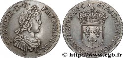 LOUIS XIV  THE SUN KING  Quart d écu, portrait à la mèche courte 1645 Lyon