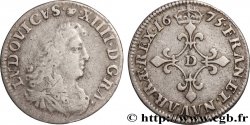 LOUIS XIV  THE SUN KING  Quatre sols à la croix formée de lis 1675 Vimy-en-Lyonnais (actuellement Neuville-sur-Saône)