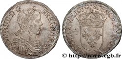 LOUIS XIV LE GRAND OU LE ROI SOLEIL Demi-écu, portrait à la mèche longue 1650 La Rochelle SUP/SPL