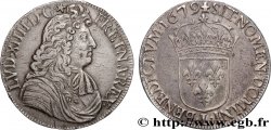 LOUIS XIV LE GRAND OU LE ROI SOLEIL Écu, portrait à la cravate courte 1679 Bayonne TTB+