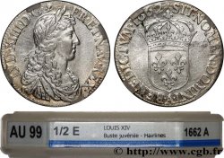 LOUIS XIV  THE SUN KING  Demi-écu, portrait apollinien 1662 Paris