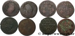 LOUIS XIV LE GRAND OU LE ROI SOLEIL Liard de cuivre “à la tête couronnée”, lot de 4 ex. n.d. Ateliers divers