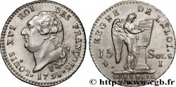 LOUIS XVI (MONARQUE CONSTITUTIONNEL)  15 sols dit  au génie , type FRANCOIS 1791 Limoges SUP
