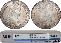 LOUIS XIV  THE SUN KING  Demi-écu, portrait à la mèche courte 1644 Paris, Monnaie de Matignon