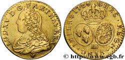 LOUIS XV &nbsp;THE WELL-BELOVED&nbsp; Demi-louis d&nbsp;or aux écus ovales, buste habillé 1726 Strasbourg