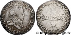 LOUIS XIII LE JUSTE Demi-franc au grand buste lauré et au col fraisé 1615 Saint-Lô
