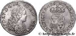 LOUIS XV THE BELOVED Demi-écu à l’écu écartelé de France et de Navarre 1719 Troyes