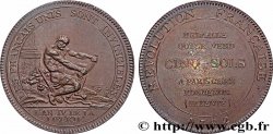 REVOLUTION COINAGE / CONFIANCE (MONNAIES DE…) Monneron de 5 sols à l Hercule 1792 