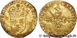 LOUIS XIII LE JUSTE Écu d or au soleil, à la croix anillée fleurdelisée 1617 Paris TTB