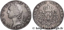LOUIS XV  THE WELL-BELOVED  Écu aux branches d’olivier, tête ceinte d’un bandeau 1765 Bayonne