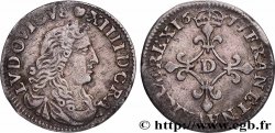 LOUIS XIV  THE SUN KING  Quatre sols à la croix formée de lis 1677 Vimy-en-Lyonnais (actuellement Neuville-sur-Saône)