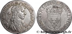 LOUIS XIV LE GRAND OU LE ROI SOLEIL Demi-écu, portrait apollinien 1668 Paris TTB+