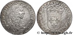 LOUIS XIV LE GRAND OU LE ROI SOLEIL Écu, portrait apollinien 1667 Bayonne TTB+/SUP