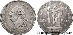 LOUIS XVI 30 sols dit &nbsp;au génie&nbsp;, type FRANÇOIS 1791 Paris