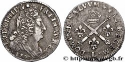 LOUIS XIV &nbsp;THE SUN KING&nbsp; 10 sols aux insignes 1707 Bayonne