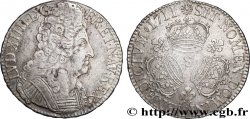 LOUIS XIV LE GRAND OU LE ROI SOLEIL Écu aux trois couronnes 1711 Reims TTB+