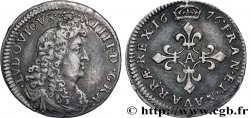 LOUIS XIV &nbsp;THE SUN KING&nbsp; Quatre sols à la croix formée de lis 1676 Paris fVZ/VZ