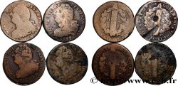 LOUIS XVI 2 sols dit  au faisceau , types divers, lot de 4 ex. n.d. Ateliers divers