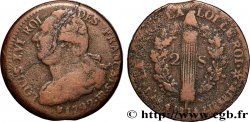 LOUIS XVI 2 sols dit  au faisceau , type FRANÇAIS 1792 Strasbourg