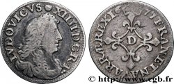 LOUIS XIV  THE SUN KING  Quatre sols à la croix formée de lis 1677 Vimy-en-Lyonnais (actuellement Neuville-sur-Saône)