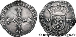 HENRY IV Huitième d&nbsp;écu, croix feuillue de face 1599 Rennes SS
