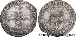 HENRY IV Quart d écu, croix feuillue de face 1590 Bayonne