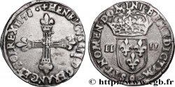 HENRY III Quart d écu, croix de face 1578 Rennes