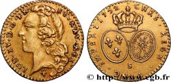 LOUIS XV  THE WELL-BELOVED  Demi-louis d’or aux écus ovales, tête ceinte d’un bandeau 1752 Reims