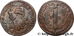 LOUIS XVI (MONARQUE CONSTITUTIONNEL)  3 deniers dit  au faisceau , type FRANCOIS 1792 Lyon