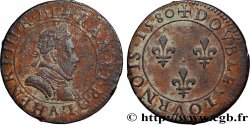 HENRI III Double tournois, 1er type de Paris 1580 Paris, Moulin des Étuves