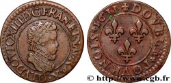 LOUIS XIII LE JUSTE Double tournois, 1er type 1611 Lyon