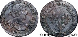 LOUIS XIII  Double tournois au grand buste viril drapé 1640 Ateliers de l’axe Loire-Rhône