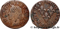 LOUIS XIII  Double tournois, type de Warin 1642 La Rochelle
