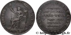 REVOLUTION COINAGE Monneron de 2 sols à la Liberté 1792 Birmingham, Soho