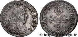 LOUIS XIV LE GRAND OU LE ROI SOLEIL Quatre sols à la croix formée de lis 1675 Vimy-en-Lyonnais (actuellement Neuville-sur-Saône)